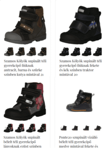 Szupinált gyerekcipő